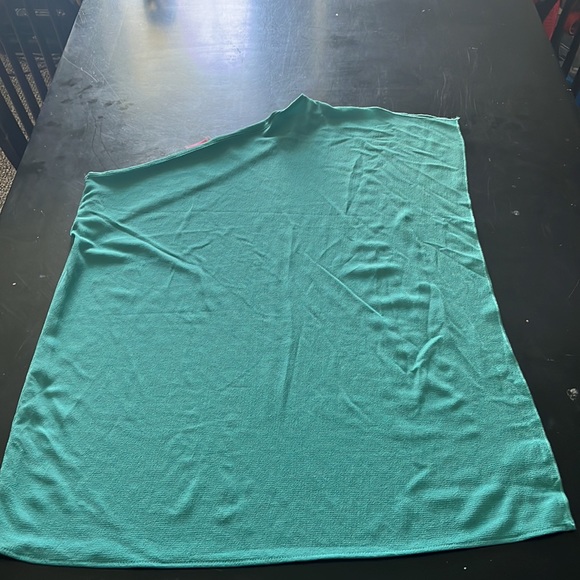 Pink Lily One Shoulder Top, Size Medium, Color Teal - Picture 2 of 4